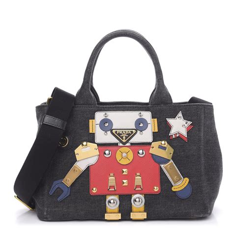 prada robot tote bag|prada denim tote bag.